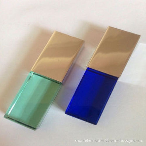 Crystal USB flash drive, 64mb-128mb, logo engraved inside crystal, free printing, promotional